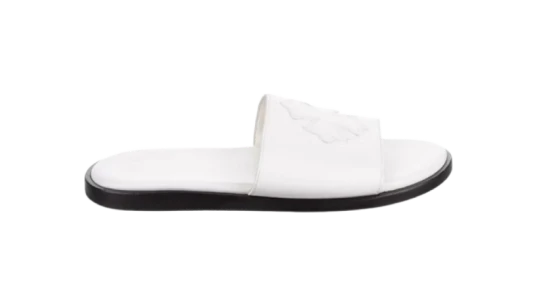 Cross-Patch Leather Sandals - White
