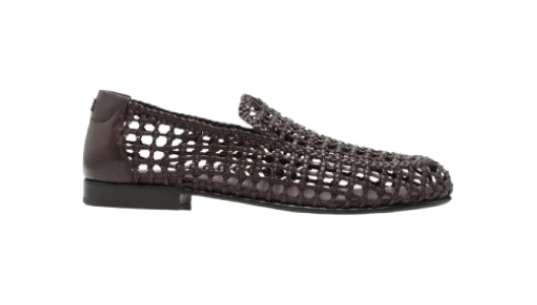Braided Leather Loafers - Brown