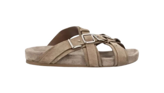 Buckle-Detail Type Fussbett Sandals - Beige