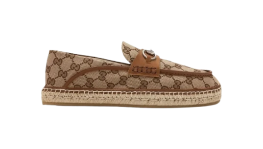 Monogram-Pattern Horsebit Espadrilles - Brown