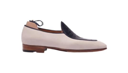 Belgian Loafers - Blue/Off-White