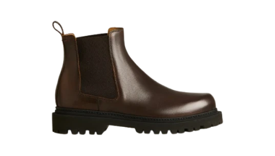 Calfskin Chelsea Boot Leather Sole - Brown