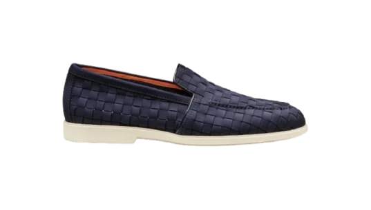 Woven Suede Loafer - Blue