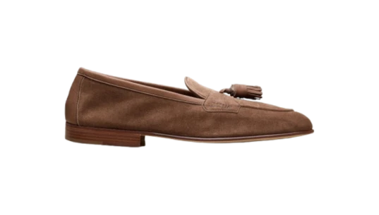 Portland Pebble Baby Calf Suede with Leather Soles