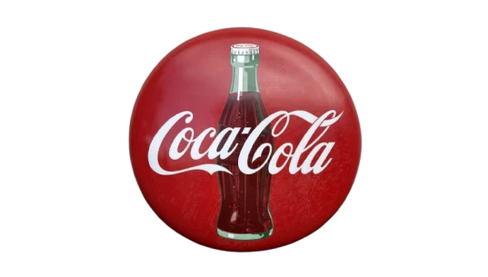 Coca-Cola Porcelain Button Sign