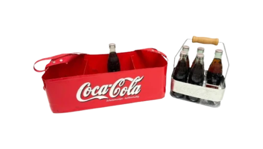 Vintage Advertising Metal Coca-Cola Stadium Cooler & Bottle Carrier