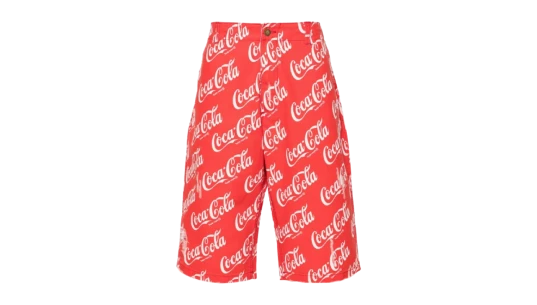 Coca-Cola Print Cotton Shorts - Red/White