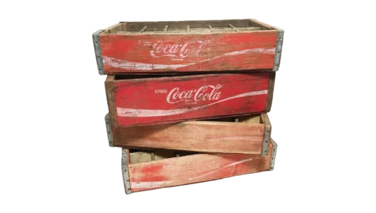 Original Vintage Wooden Coca-Cola Bottle Crate - Red 24 Slots