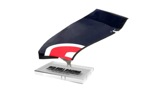 RB Racing 2009 RB5 Grand Prix Used Right Hand Front Wing Flap On Plinth