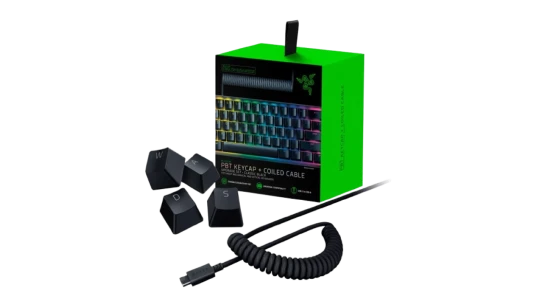 PBT Keycap + Coiled Cable Upgrade Set Classic Black 120pcs (English)