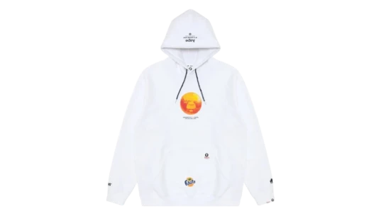 Moonface Graphic Hoodie Fanta - White/Orange