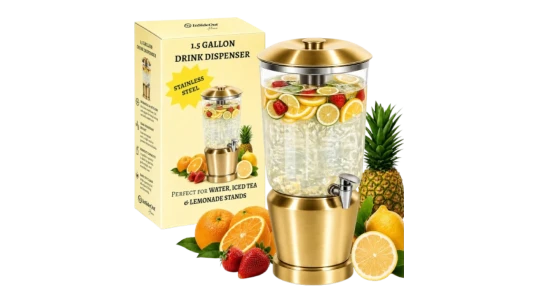 Drink Dispenser with Ice Chambers 5,67L - Gold
