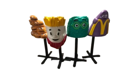 Fry Guy, Hamburger, Grimace Playland Playground Chairs 1980s