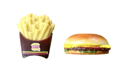 Vintage 1984 Burger King Whopper & Fries Refrigerator Magnet Set