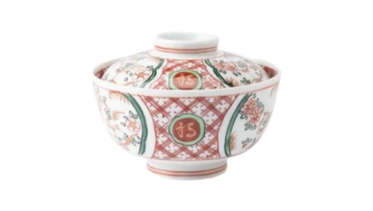 Akae Flower and Bird Kobachi Small Bowl With Lid