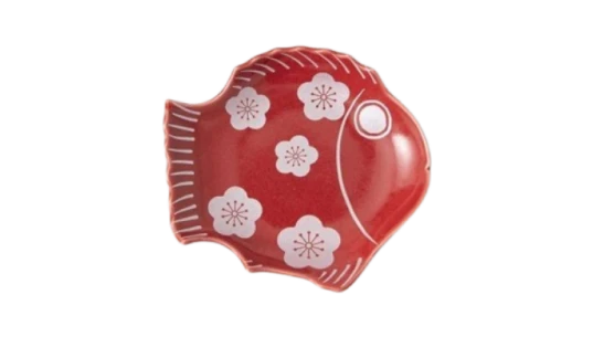 Sea Bream-Shaped Sauce Plate - Red