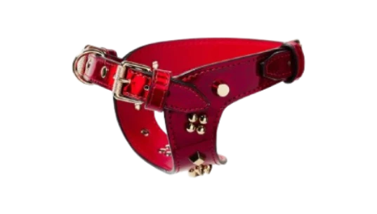 Loubiharness Embellished Leather Dog Harness - Red