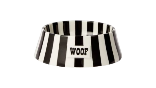 Vice Woof Porcelain Pet Bowl - Black/White