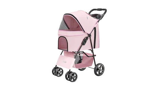Cat Carrier Stroller Travel Folding Carrier - Pink