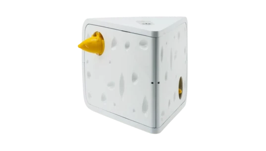 Cheese Automatic Cat Toy - White