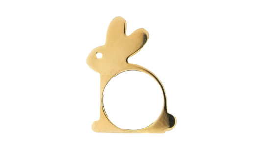 Rabbit-Frame Ring - 9K Yellow Gold