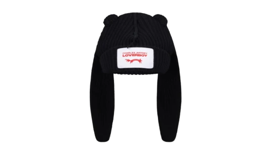 Rabbit-Ear Beanie - Black