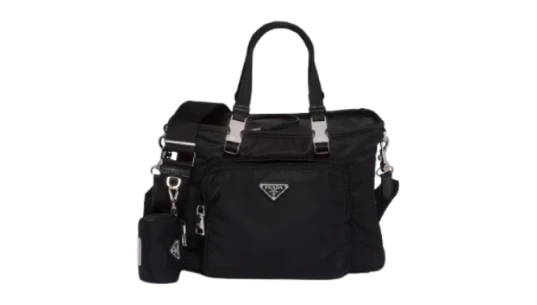 Re-Nylon & Saffiano Leather Pet Bag - Black