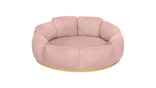 Medium Camelia Dog Sofa - Blush Pink/Gold