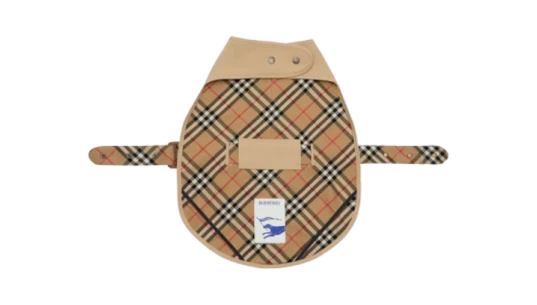 Cotton Gabardine Check Dog Coat - Honey