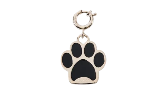 Paw-Shaped Charm - Brass & Blue Enamel