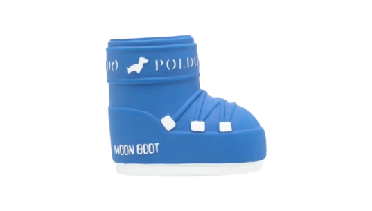 Dog Motif Boot Pet Accessory - Blue/White