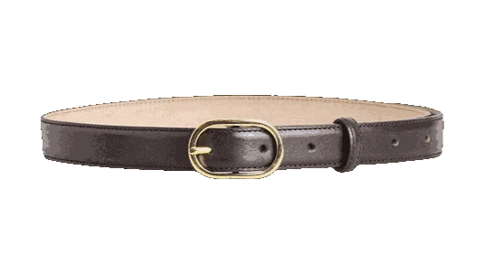 Oval-Buckle Leather Belt
