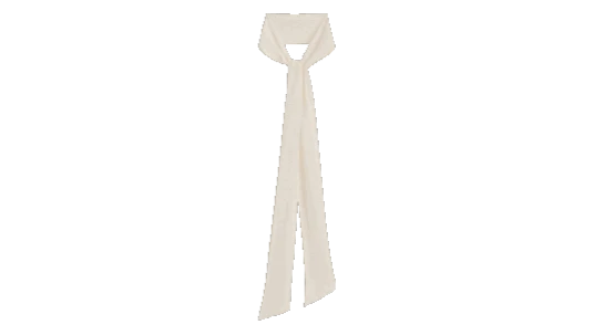 Ivory Sheer Silk Scarf