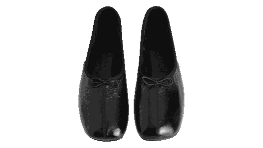 Crinkled Patent Ballet Flats