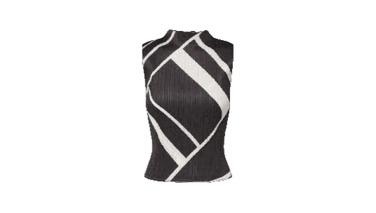 Fold Line Printed Top
