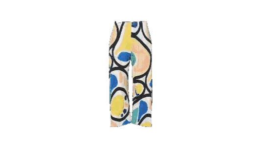 Roll Printed Wide-Leg Pants