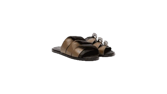 Coil Leather Slides