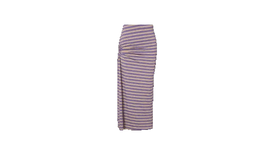 Cutout Striped Midi Skirt