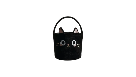 Black Cat Velvet Bucket Bag