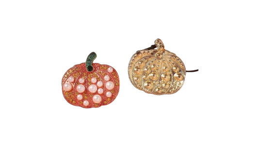 Pearl Zircon Pumpkin Earrings