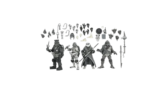 Universal Monsters x TMNT 4-Pack B&W
