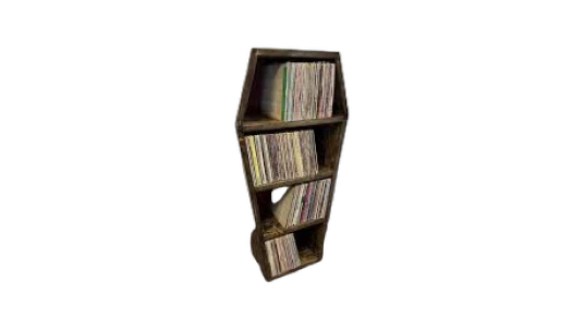 Coffin Vinyl Record Storage Cabinet