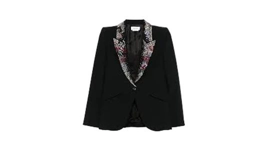 Embellished-Collar Blazer