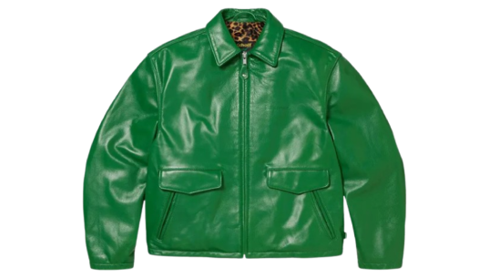 Leather Racer Jacket - Green