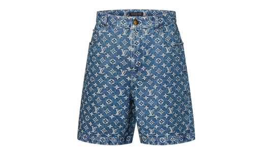 Monogram Denim Shorts - Indigo