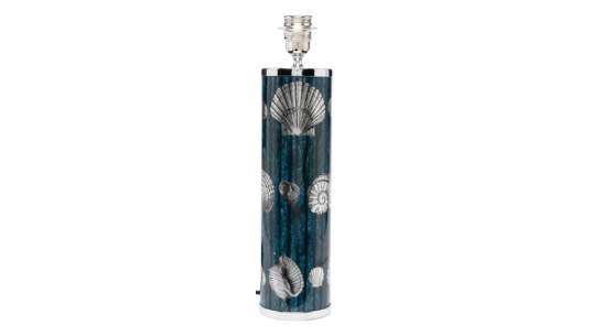 Shell-Print Table Lamp Base - Blue/White