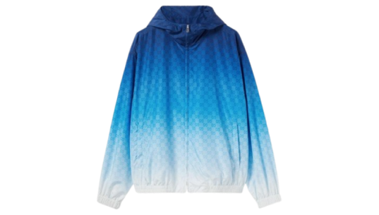 Printed Technical Poplin Zip Jacket - Gradient Blue