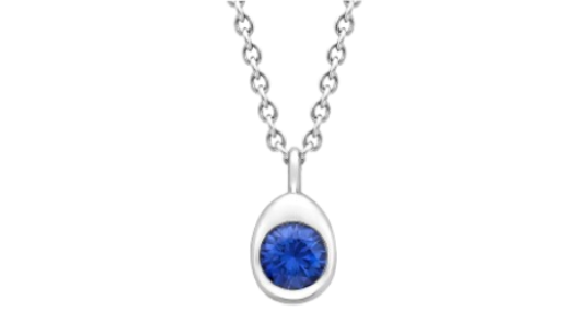 Cosmic Curve Blue Sapphire Pendant