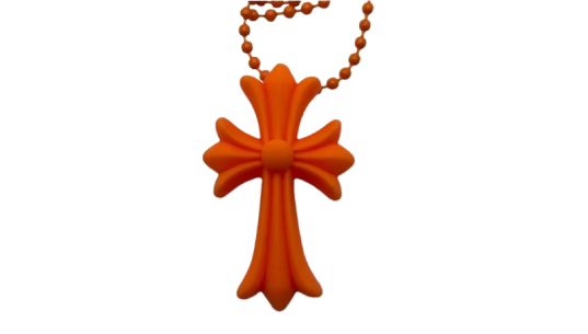 Cross Pendant Necklace - Orange