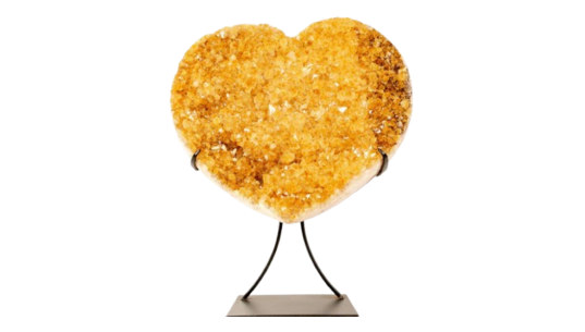 X-Large Citrine Heart – 27,67kg Natural Orange Druzy Crystal